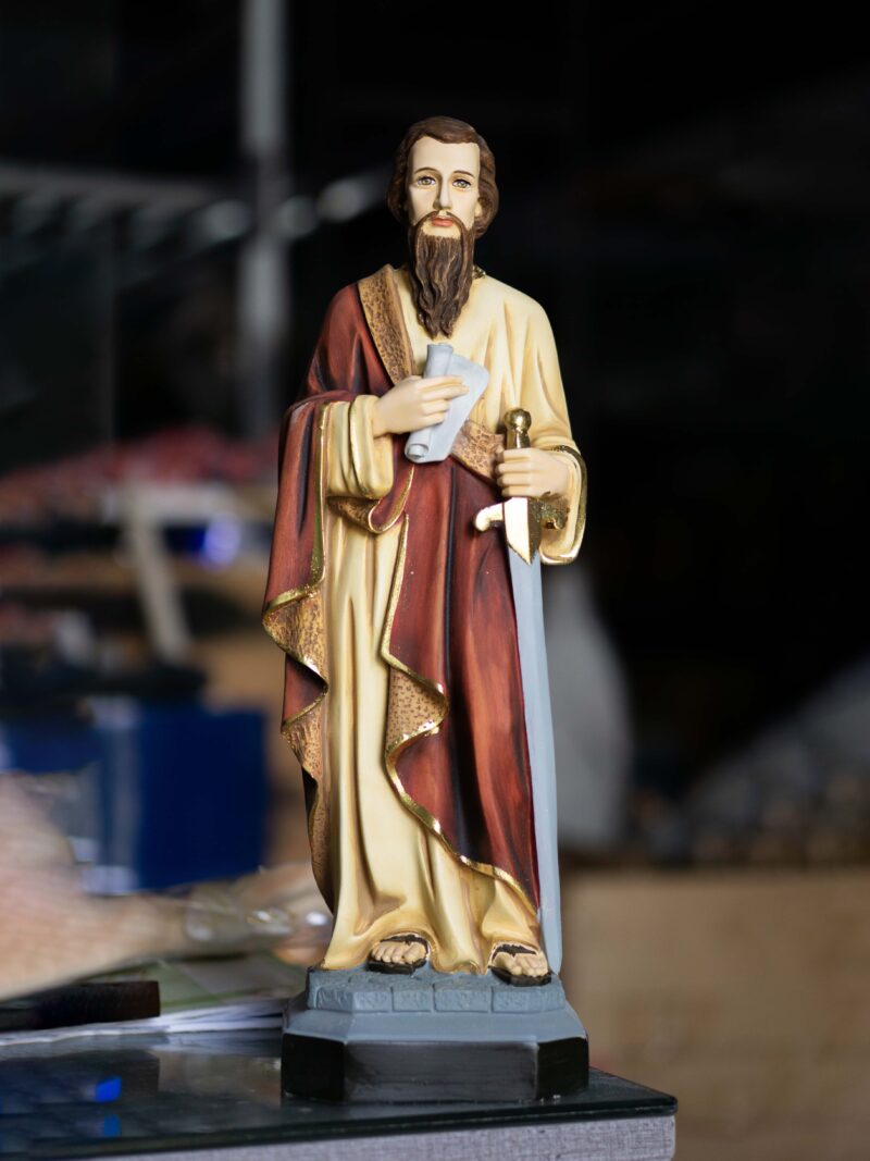 Tượng Thánh Phaolô (St. Paul) cao 50cm chất liệu composite vẽ tay giả cổ