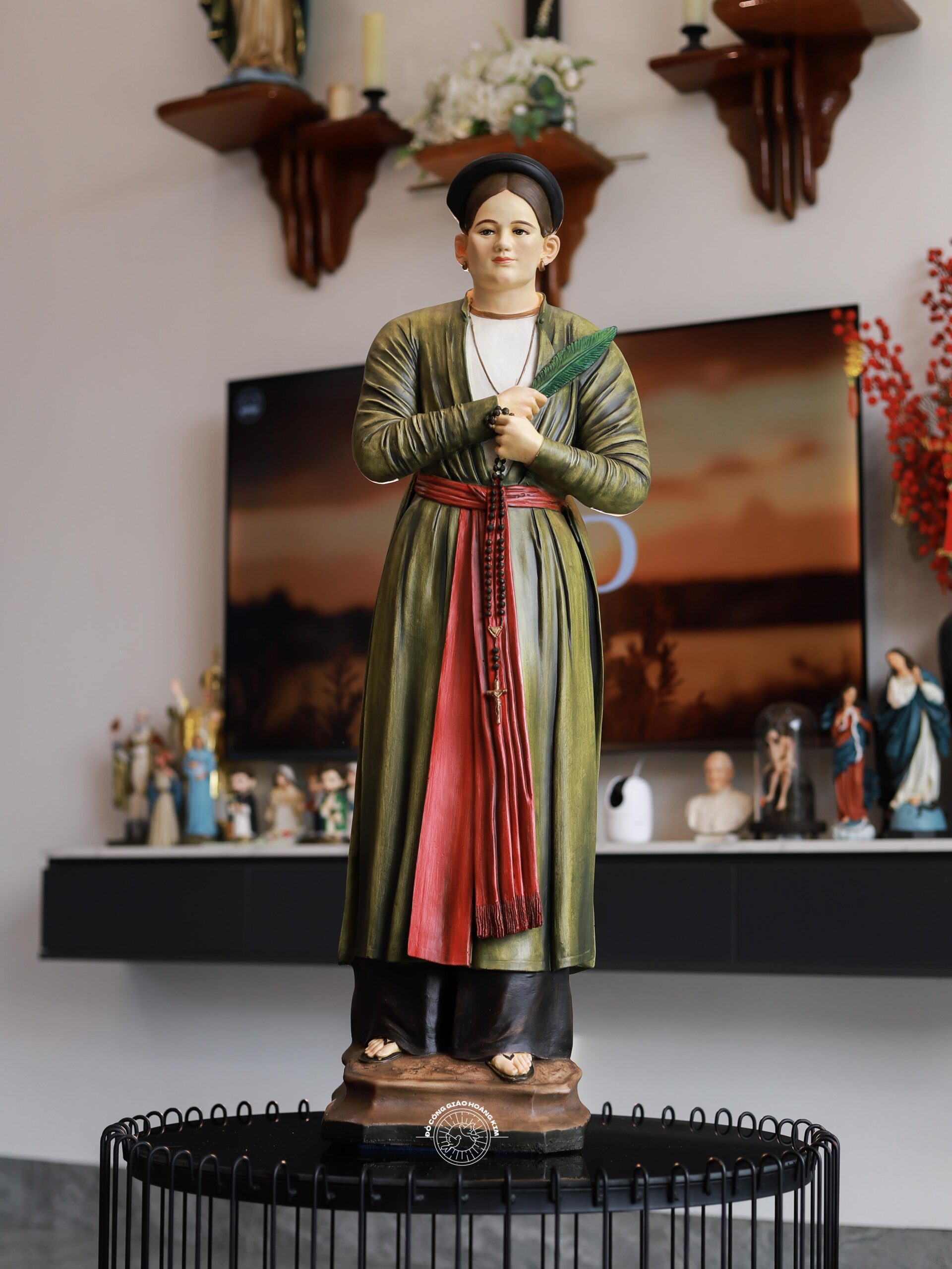 Tượng Thánh Anê Lê Thị Thành (Bà Thánh Đê) 100cm - Chất Liệu Composite Vẽ Tay
